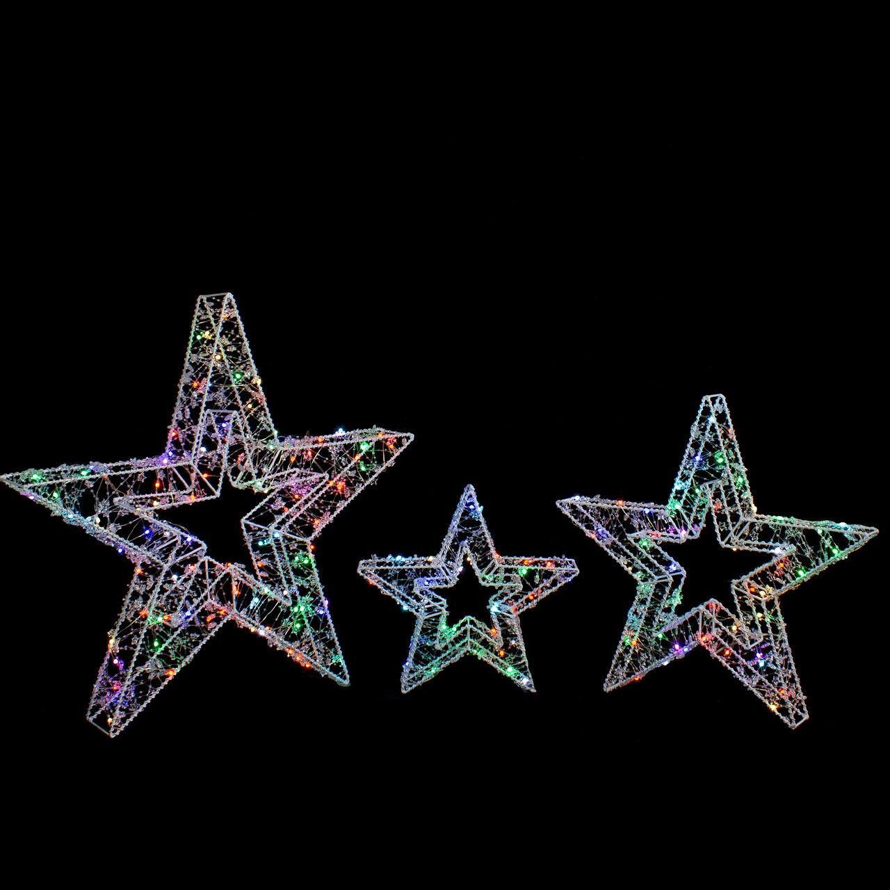 Northlight LED Lighted Multi-Function Outdoor Christmas Stars - 23" - Multicolor - Set of 3